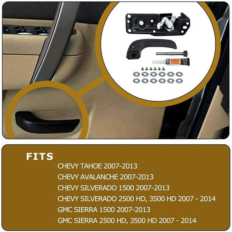 Lelecar 20833606 Driver Side Interior Door Handle for Chevy Silverado/GMC Sierra 1500 2500 3500 2007-2013 Tahoe/Yukon 2007-2014 Replaces 80374 - Image 5